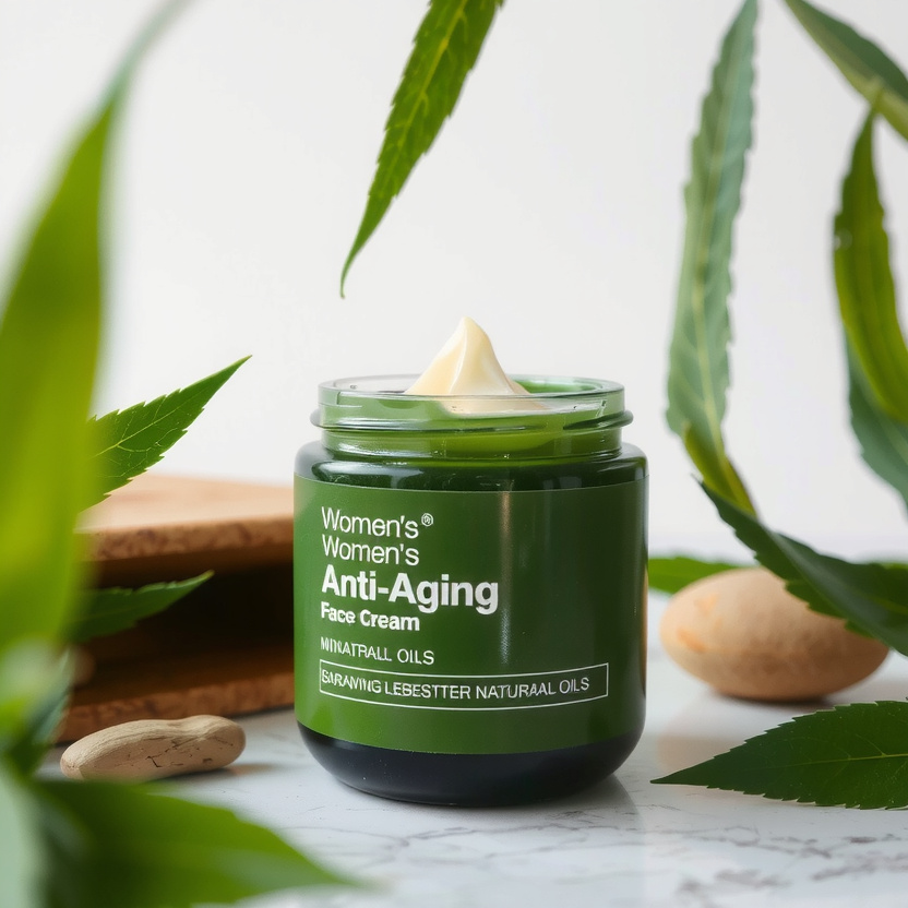 Women's anti-aging face cream with natural oils